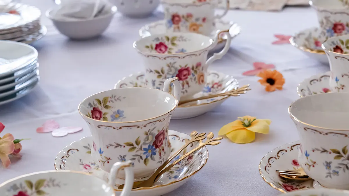 Creating a Centerpiece and Display Tea Set
