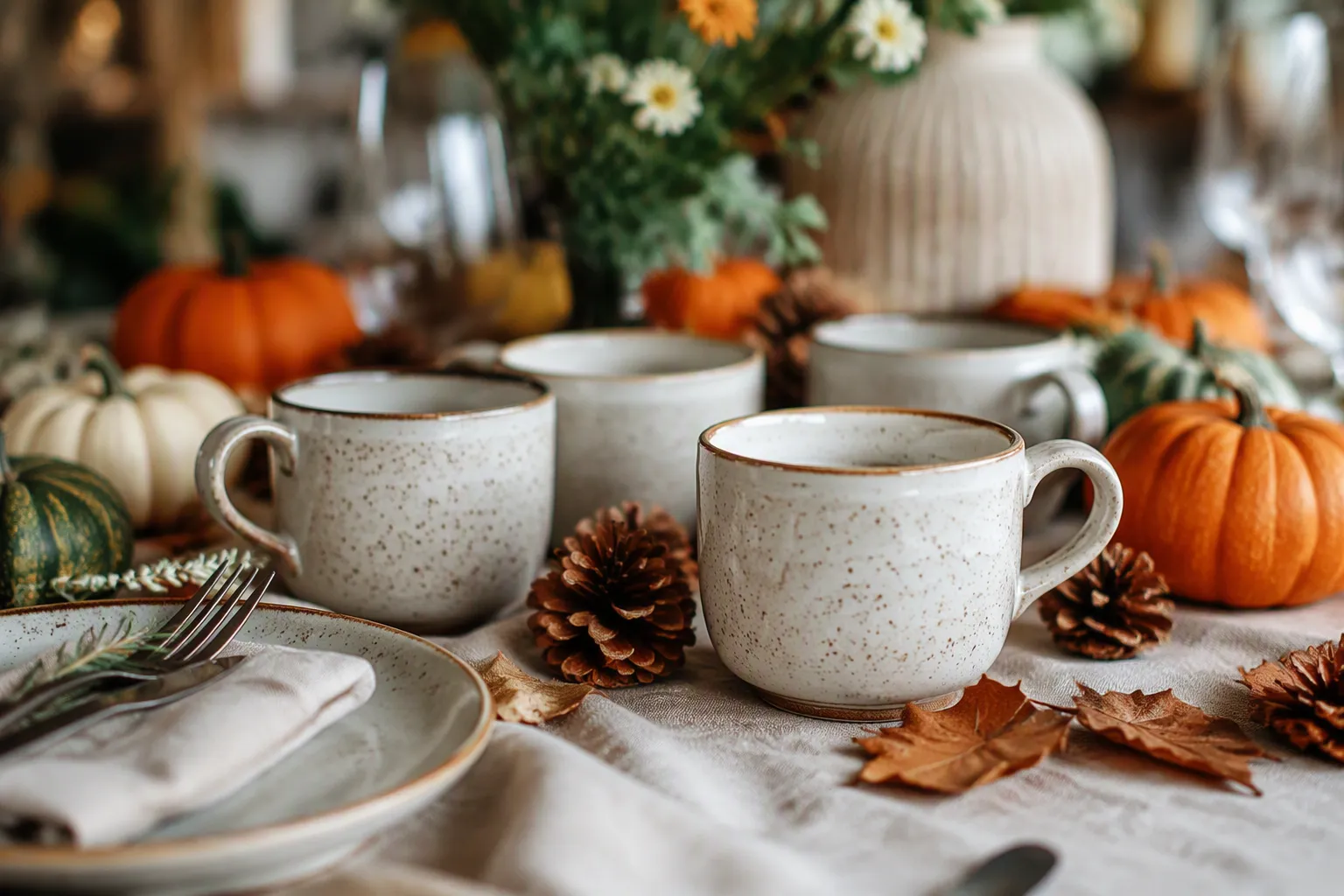 How to Create a Seasonal Tablescape Using Ceramic Cups