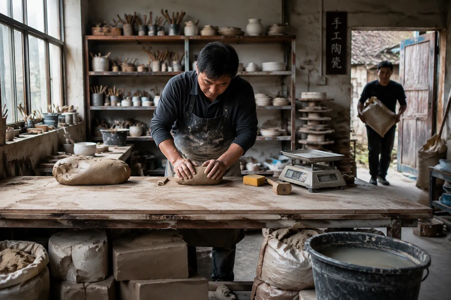 Clay Sourcing and Preparation in Jingdezhen with claye